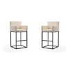 Manhattan Comfort Ambassador Barstool in Cream and Black (Set of 2) 2-BS017-CR